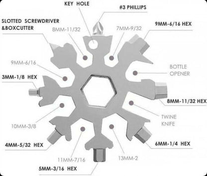 18-in-1 Snowflake Multitool & Multifunction Gadget