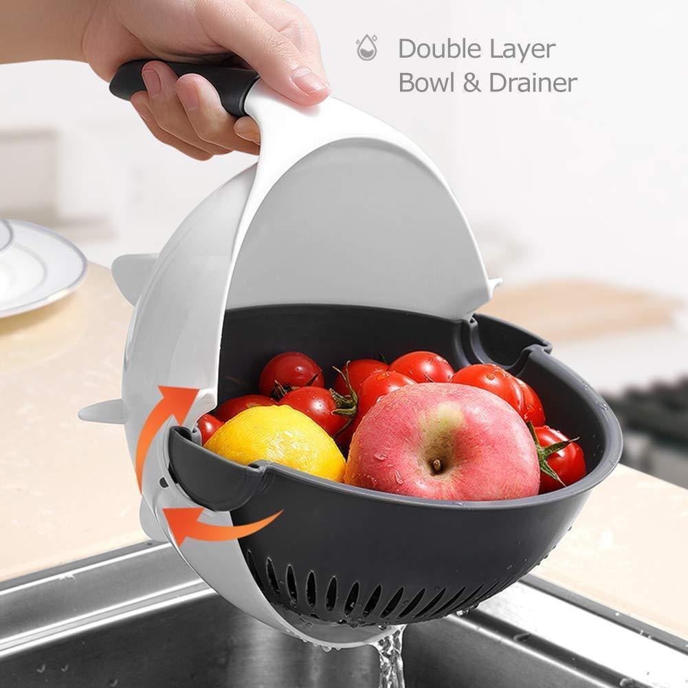 9-IN-1 Multi-Functional Vegetable Cutter With Rotate Draining Basket